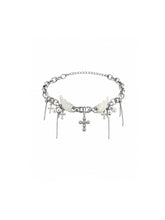 CTRL WORLD Angel Wing Cross Charm Chain Choker Necklace