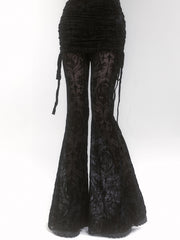 CTRL WORLD Phantom Cathedral Gothic Lace Flare Pants