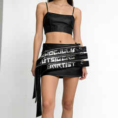 CTRL WORLD Chaos Zip Faux Leather Mini Skirt