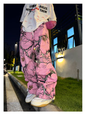 CTRL WORLD Pink Phantom Forest Wide-Leg Cargo Pants