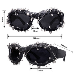 CTRL WORLD Venom Spike Studded Oval Sunglasses