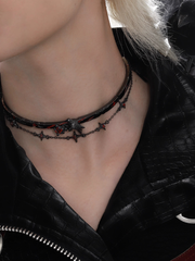 CTRL WORLD Gothic Crow & Blood Rose Choker