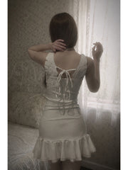 CTRL WORLD Angel Wing Lace Ruffle Cami Dress