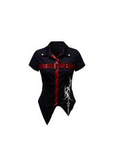 CTRL WORLD Gothic Chic Belted Shirt