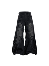 CTRL WORLD Panelled Distressed Flared Denim Pants