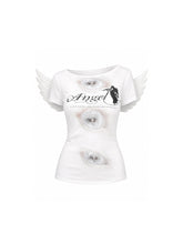 CTRL WORLD Angel's Sacred Eye Graphic Short-Sleeve Top