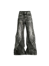 CTRL WORLD Angel Wing Graphic Flare Jeans