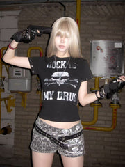 CTRL WORLD Chaos Skull Key Eyelet T-Shirt