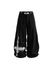 CTRL WORLD Ruin Cross Wide-Leg Pants