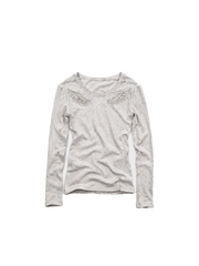 CTRL WORLD Angel Wing Distressed Long-Sleeve Top