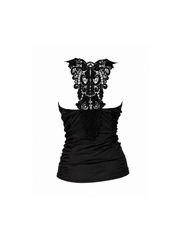 CTRL WORLD Gothic Black Cami Top with Cross Detail