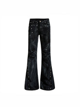 CTRL WORLD Vintage Distressed Black Flare Jeans