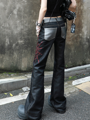 CTRL WORLD Crimson Web Stacked Flare Jeans