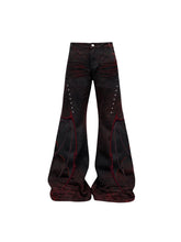 CTRL WORLD "Bloodwing Abyss" Bat Wing Flared Jeans
