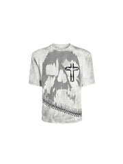 CTRL WORLD Skull and Cross Graphic Print T-shirt