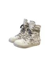 CTRL WORLD Distressed Canvas High-Top Sneakers