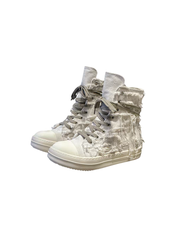 CTRL WORLD Distressed Canvas High-Top Sneakers
