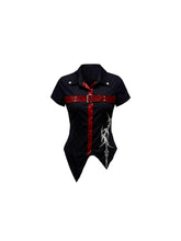 CTRL WORLD Gothic Chic Belted Shirt