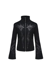 CTRL WORLD Gothic Bell-Sleeve Zip-Up Jacket