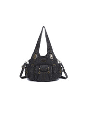 CTRL WORLD Multi-Pocket Studded Shoulder Bag