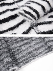 CTRL WORLD Wildcat Riot Fuzzy Tiger Stripe Zip Hoodie