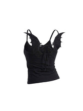 CTRL WORLD "SHADOW" Devil Wing Back Tie-Up Tank Top