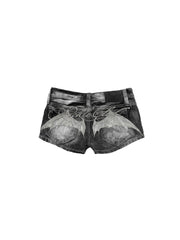 CTRL WORLD Abyss Bat Wing Studded Denim Shorts