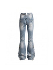 CTRL WORLD Angel Wing Lace-Up Mega Flare Jeans