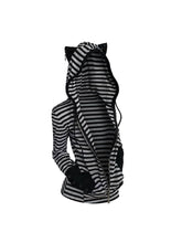 CTRL WORLD Punk Striped Zip-Up Hooded Jacket