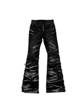 CTRL WORLD Apocalyptic Laced Flare Jeans – Razor Fade Denim