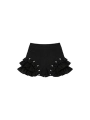 CTRL WORLD Gothic Ruffle Lace-Up Mini Skort