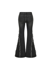 CTRL WORLD Torn Flare High-Waist Distressed Jeans