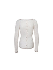 CTRL WORLD Artistic Print Long Sleeve Top with V-Neck Design
