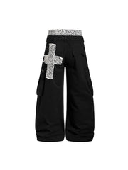 CTRL WORLD Leopard Cross Print Cargo Pants