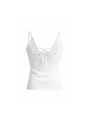 CTRL WORLD "LIGHT" Angel Wings Lace-Up Camisole Top