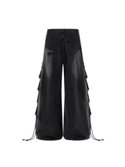 CTRL WORLD Printed Streetwear Denim Pants