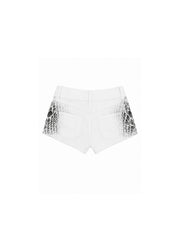 CTRL WORLD Serpent Verse Studded Denim Shorts