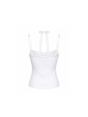 CTRL WORLD Red Rift Cross Lace Cami Top
