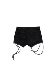 CTRL WORLD Black Silver Cross Studded Denim Shorts