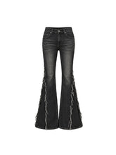 CTRL WORLD Torn Flare High-Waist Distressed Jeans