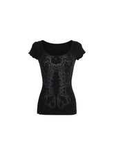 CTRL WORLD Bone Chain Cutout Short Sleeve Top