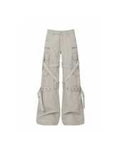 CTRL WORLD Tactical Cargo Pants Wide Leg Utility Trousers