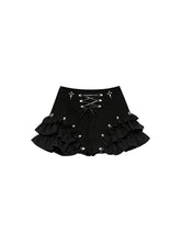 CTRL WORLD Gothic Ruffle Lace-Up Mini Skort