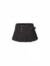 CTRL WORLD Shadow Cadet Wool Pleated Mini Skirt