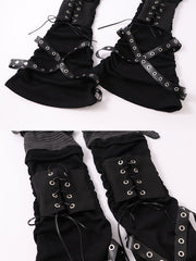 CTRL WORLD Gothic Star Shorts & Lace-Up Leg Warmers Set