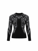 CTRL WORLD Gothic Flame Print Ribbed Knit Sweater