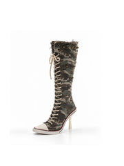 CTRL WORLD "Crypt Stomper" Studded Knee-High Stiletto Sneaker Boots