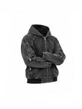 CTRL WORLD Heavyweight Washed Deconstructed Zip-Up Hoodie Jacket