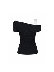 CTRL WORLD Glitch Cross Asymmetric Off-Shoulder Top