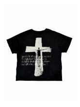 CTRL WORLD Distressed Cross Graphic Boxy T-Shirt